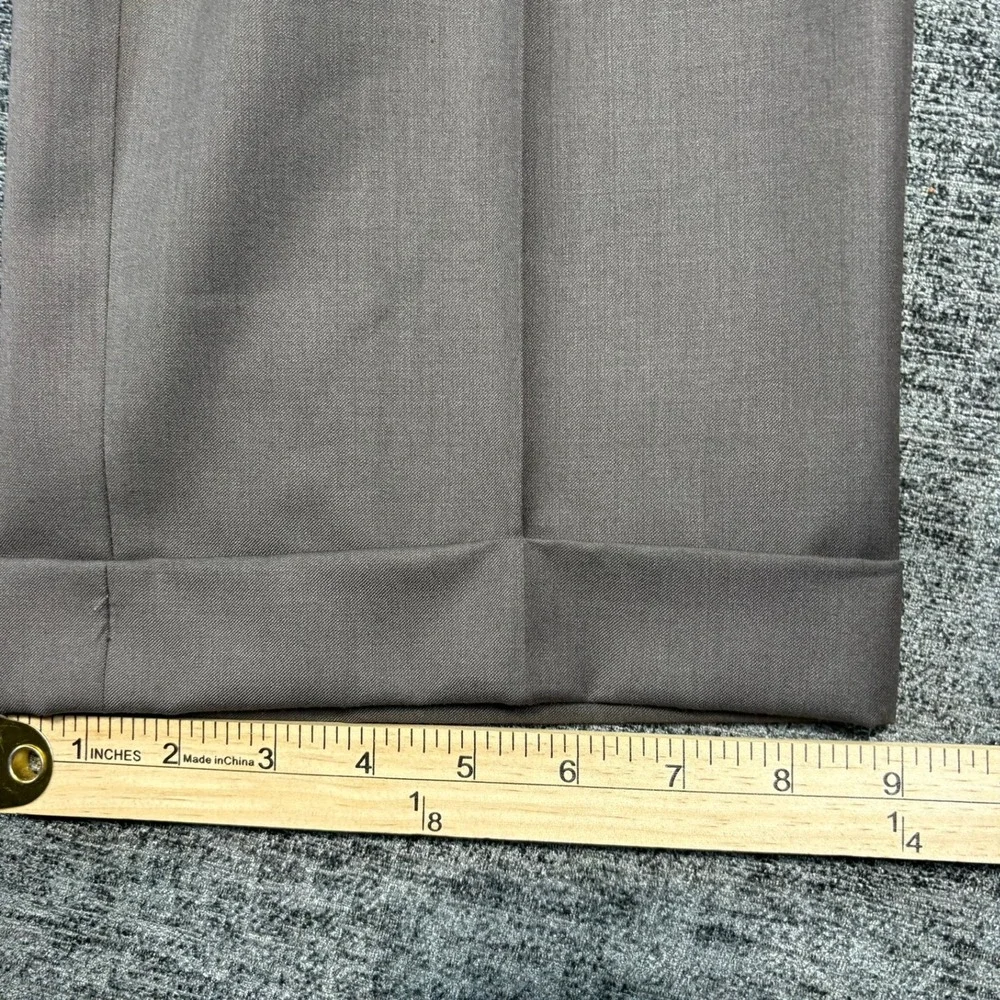 Lauren Ralph Lauren Dress Pants Mens 38 Brown Pleated Cuffed Trousers 1207